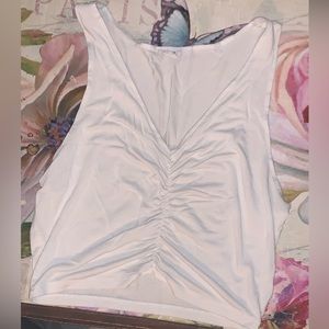 Garage white crop top